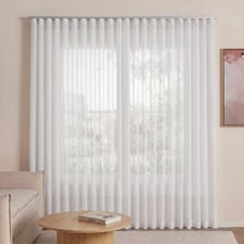Sorrento White Sheer S-Fold Single Panel Curtain