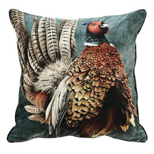Phil The Pheasant Velvet Cushion