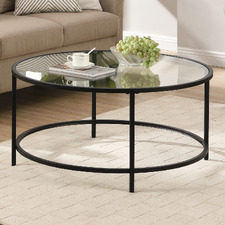 Suzette Round Glass-Top Coffee Table