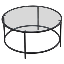 Suzette Round Glass-Top Coffee Table