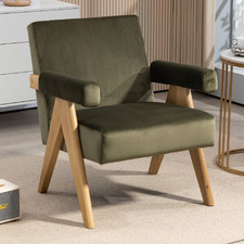 Green Hopkins Velvet Armchair