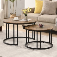 2-Piece Myra Round Nesting Coffee Table Set