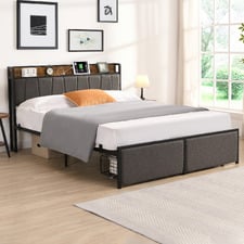 Barrett Bed Frame with Outlets & USB Ports