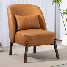 Case Faux Leather Accent Chair