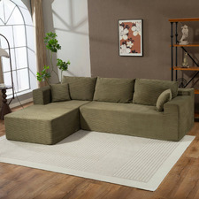 Roswell 3 Seater Corduroy Sofa with Left Chaise