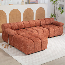 Clemens 4 Seater Chenille Sectional Sofa & Ottoman Set
