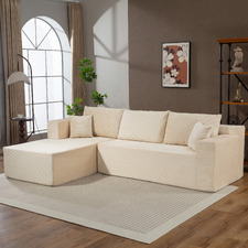 Roswell 3 Seater Corduroy Sofa with Left Chaise