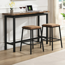 2 Seater Anslie Bar Table with Charging Station & Stool Set