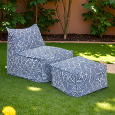 2 Piece Azure Outdoor Lounge Chair & Ottoman Set