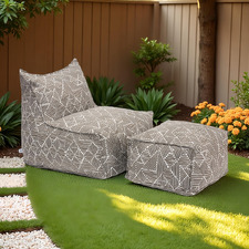 2 Piece Azure Outdoor Lounge Chair & Ottoman Set
