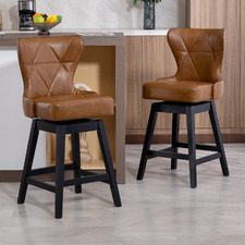 66cm Xander Rubberwood Swivel Counter Stools (Set of 2)