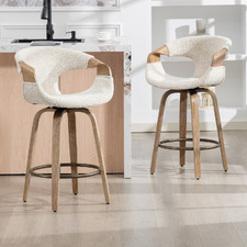 63.5cm Rune Upholstered Swivel Counter Stools (Set of 2)