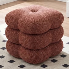 Zinnia Chenille Swivel Ottoman