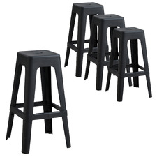 75cm Narelle Tolix Replica Outdoor Bar Stools (Set of 4)