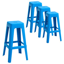 75cm Narelle Tolix Replica Outdoor Bar Stools (Set of 4)