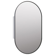Caleb Pill-Shaped Single Door Mirror Cabinet