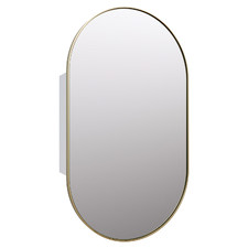 Caleb Pill-Shaped Single Door Mirror Cabinet