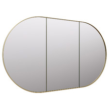 Caleb 3 Door Pill-Shaped Mirror Cabinet