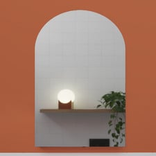 Ava 560mm White Arch Shaving Cabinet with Glass Shelf