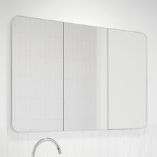 Ava 1200mm White Shaving Cabinet with Glass Shelves