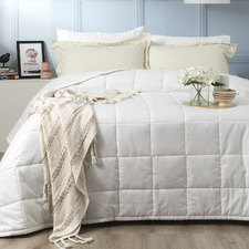 White Checks 500TC Jacquard Cotton Comforter Set