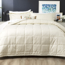 Ivory Checks 500TC Jacquard Cotton Comforter Set
