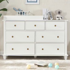White Luxe 7 Drawer Change Table