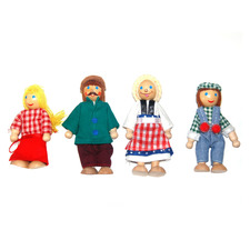 4 Piece Aimee Miniature Wooden Doll Set