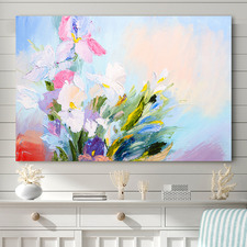 Angelic Blooms Stretched Canvas Wall Art