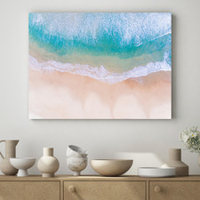 Crystal Clear Sea & Beach Print Stretched Canvas Wall Art