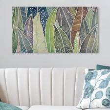Large Tropic Leaves, Hand Painting Style Stretched Canvas Wall Art