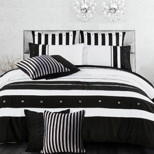 Rezzo Striped Microfibre Quilt Cover Set