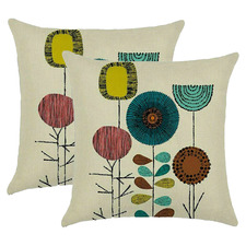 Billy Buttons Abstract Flower Cushion Covers (Set of 2)