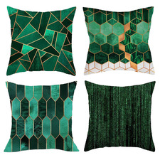 4 Piece Green Cushion Cover Set