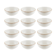 Retro 13.8cm Porcelain Deep Bowls (Set of 12)