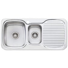 Lakeland 980mm 1 & &frac12; Stainless Steel Kitchen Sink with Right Drainer
