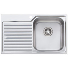 Sonetto 820mm Single Stainless Steel Kitchen Sink with Left Drainer