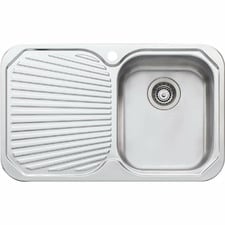 Petite 770mm Topmount Single Stainless Steel Kitchen Sink with Left Drainer