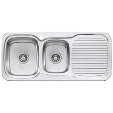 Lakeland 1080mm  1 & ¾  Stainless Steel Kitchen with Right Drainer