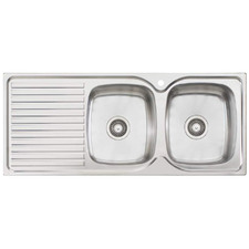 Endeavour 1130mm Topmount Double Kitchen Sink with Reversible Drainer