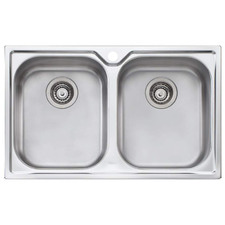 Diaz 770mm Double Topmount Stainless Steel Kitchen Sink