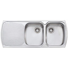 Monet 120mm Topmount Double Kitchen Sink with Drainer