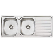 Endeavour 1130mm Topmount Double Kitchen Sink with Right Drainer