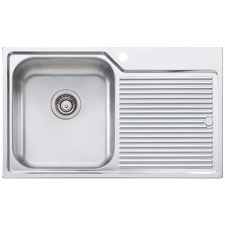 Nu-Petite 820mm Topmount Single Stainless Steel Kitchen Sink with Left Drainer