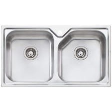 Nu-Petite 870mm Double Stainless Steel Kitchen Sink