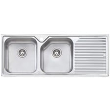 Nu-Petite 1250mm Double Stainless Steel Kitchen Sink with Right Drainer