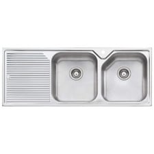 Nu-Petite 1250mm Double Stainless Steel Kitchen Sink with Left Drainer