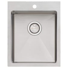 Apollo 355mm Single Brushed Stainless Steel Kitchen Sink