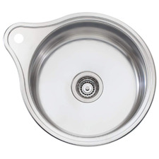 Solitaire 590mm Single Stainless Steel Kitchen Sink with Tap Landing