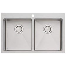 Apollo 800mm Double Brushed Stainless Steel Kitchen Sink